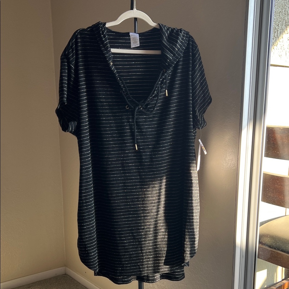 Black Striped Women's Top